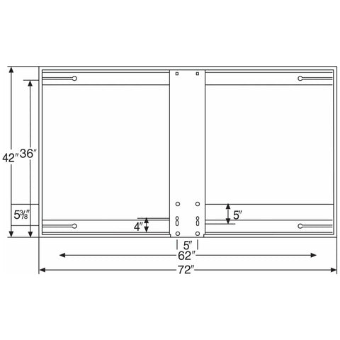 Bison 42" x 72" Rectangular Steel Backboard BA472