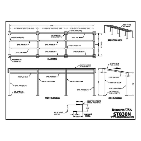 Dugouts USA Northern Steel Dugout Frames