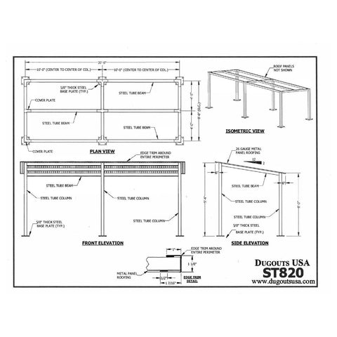 Dugouts USA Southern Steel Dugout Frames
