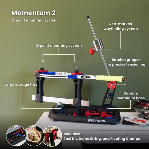 GAMMA Momentum DW2 Tabletop Racquet Stringer MOM210