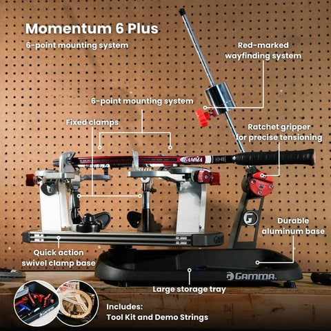 GAMMA Momentum DW6 Plus Tabletop Racquet Stringer MOM6P10