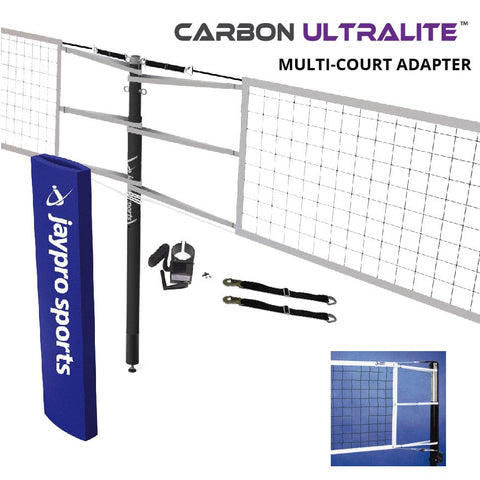 Jaypro Carbon Ultralite Volleyball Net Center Upright System (3 in. Floor Sleeve) PVBC-950