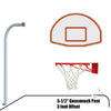 Image of Jaypro Gooseneck Basketball System (3-1/2" Pole w/ 36" Offset) 54"W x 36"H Aluminum Fan Backboard