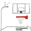Image of Jaypro Gooseneck Basketball System (4-1/2" Pole with 4' Offset) 72"W x 42"H Acrylic Backboard