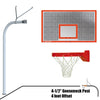 Image of Jaypro Gooseneck Basketball System (4-1/2" Pole with 4' Offset) 72"W x 42"H Perforated Aluminum Backboard