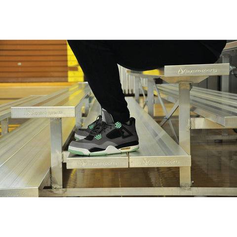 Jaypro Indoor Bleacher - 27 ft. (4 Row - Double Foot Plank) - Tip & Roll BLDP-427TRG