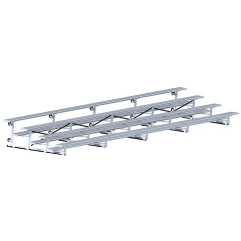 Jaypro Indoor Bleacher - 27 ft. (4 Row - Single Foot Plank) - Tip & Roll BLCH-427TRG