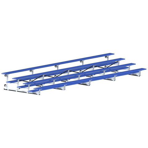 Jaypro Indoor Bleacher - 27 ft. (4 Row - Single Foot Plank) - Tip & Roll (Powder Coated) BLCH-427TRGPC
