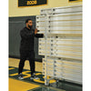 Image of Jaypro Indoor Bleacher - 7-1/2 ft. (3 Row - Double Foot Plank) - Tip & Roll BLDP-375TRG