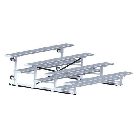 Jaypro Indoor Bleacher - 7-1/2 ft. (4 Row - Single Foot Plank) - Tip & Roll BLCH-475TRG