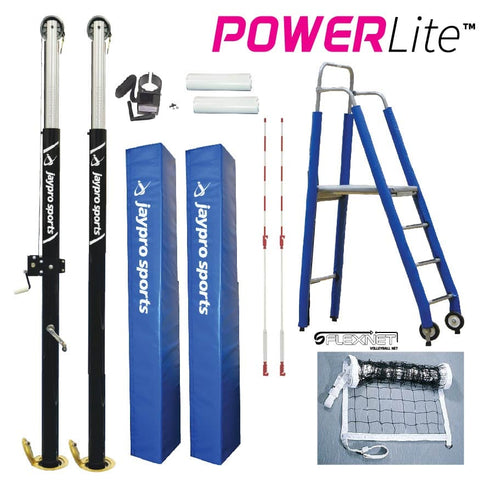 Jaypro PowerLite Volleyball System Package (3 in. Floor Sleeve) PVB-6PKG