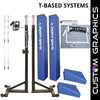 Image of Jaypro T-Base Competition Volleyball Net System w/ Graphics (FeatherLite Pin-Stop Height Adjust Upright)