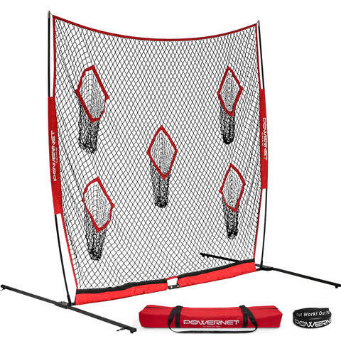 Powernet Football QB Pass Accuracy Trainer 8' x 8' Portable Passing Net 1127