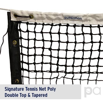 Putterman Signature Tennis Net-Poly Double Top & Tapered PRO2352T