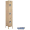 Image of Salsbury 12" Wide Triple Tier Standard Metal Locker 12" W x 78" H x 18" D (Unassembled)