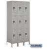 Image of Salsbury 12" Wide Triple Tier Standard Metal Locker 36" W x 78" H x 12" D (Unassembled)