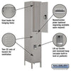 Image of Salsbury 15" Wide Double Tier Standard Metal Locker 15" W x 78" H x 18" D (Unassembled)
