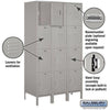 Image of Salsbury 15" Wide Four Tier Standard Metal Locker 45" W x 78" H x 18" D (Unassembled)