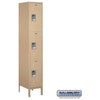 Image of Salsbury 15" Wide Triple Tier Standard Metal Locker 15" W x 78" H x 15" D (Unassembled)