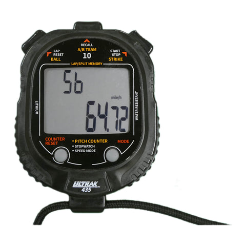 ULTRAK 435 Pitch Counter w/ Pitch Speed Tracker & 10 Memory Stopwatch