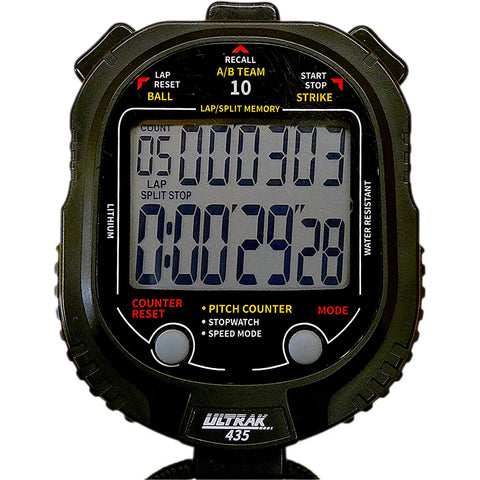 ULTRAK 435 Pitch Counter w/ Pitch Speed Tracker & 10 Memory Stopwatch