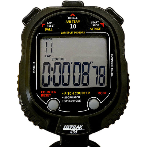 ULTRAK 435 Pitch Counter w/ Pitch Speed Tracker & 10 Memory Stopwatch
