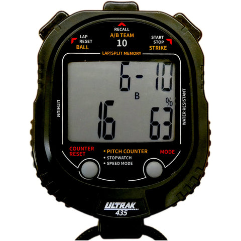 ULTRAK 435 Pitch Counter w/ Pitch Speed Tracker & 10 Memory Stopwatch