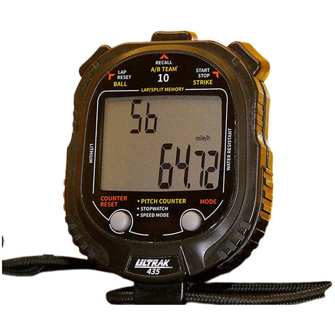 ULTRAK 435 Pitch Counter w/ Pitch Speed Tracker & 10 Memory Stopwatch