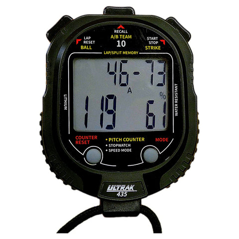 ULTRAK 435 Pitch Counter w/ Pitch Speed Tracker & 10 Memory Stopwatch