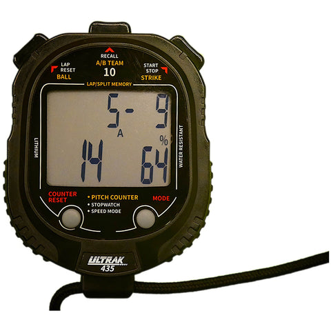 ULTRAK 435 Pitch Counter w/ Pitch Speed Tracker & 10 Memory Stopwatch