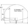Image of Bison 35-½” x 54″ Aluminum Fan Shaped Backboard BA475SS