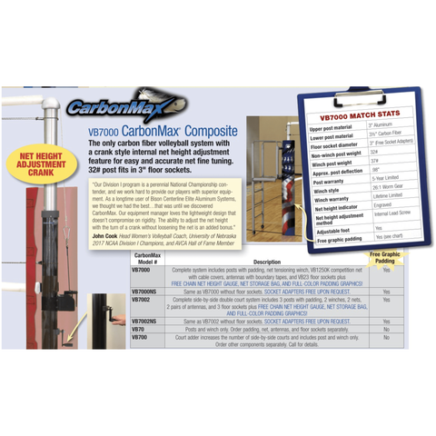 Bison CarbonMax Composite Complete Volleyball System VB7000