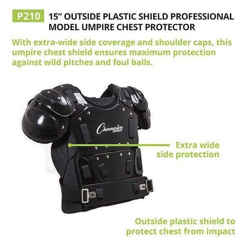 Champion 15" Umpire Outside Plastic Shield Chest Protector P210