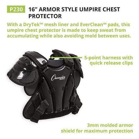 Champion 16" Armor Style Umpire Chest Protector P230