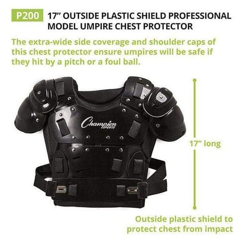Champion 17" Plastic Shield Pro Umpire Chest Protector P200