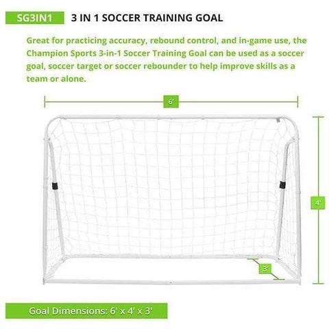 Champion Sports 3-in-1 Soccer Training Goal SG3IN1