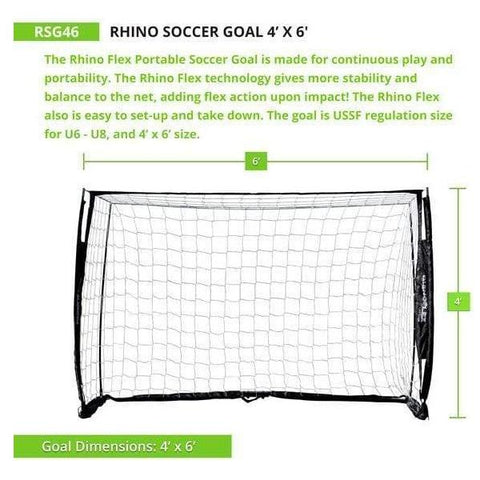 Champion Sports 4' x 6' Rhino Flex Portable Soccer Goal RSG46