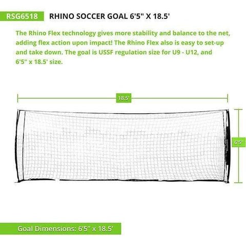 Champion Sports 6'5" x 18.5' Rhino Flex Portable Soccer Goal RSG6518