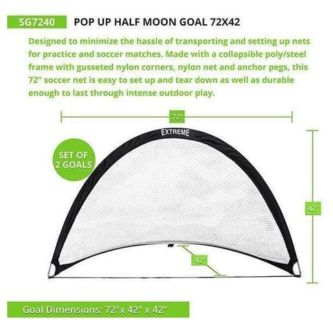 Champion Sports 72" x 40" Pop-Up Half Moon Soccer Goal SG7240