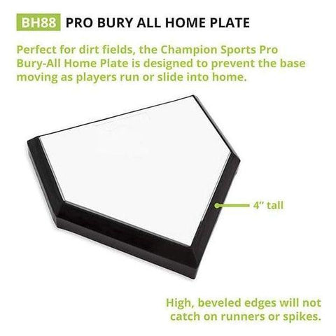 Champion Sports Cherry Hardwood Bottom Pro Bury-All Home Plate BH88
