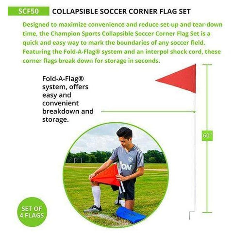 Champion Sports Collapsible Soccer Corner Flag Set SCF50