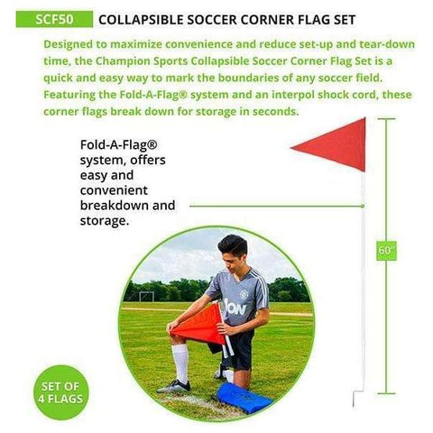 Champion Sports Collapsible Soccer Corner Flag Set SCF50