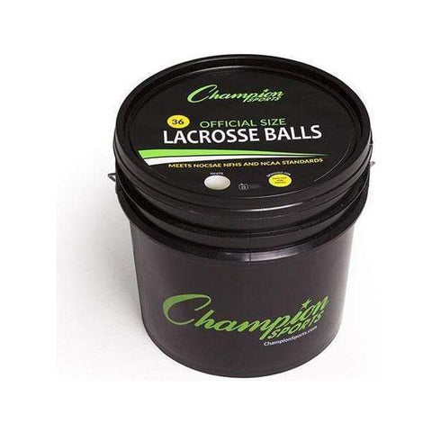 Champion Sports NCAA/NFHS Lacrosse 36 Ball Bucket White LBWN36