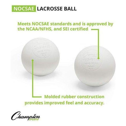Champion Sports NCAA/NFHS Lacrosse 36 Ball Bucket White LBWN36