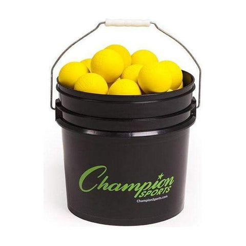 Champion Sports NCAA/NFHS Lacrosse 36 Ball Bucket Yellow LBYN36