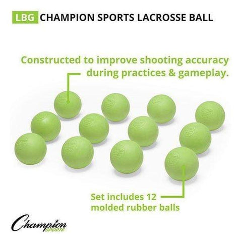 Champion Sports NOCSAE Lacrosse Ball Lime Green LBG