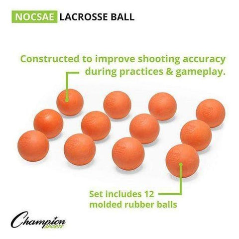 Champion Sports NOCSAE Lacrosse Ball Orange LBONOCSAE