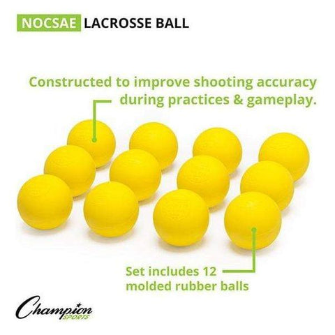 Champion Sports NOCSAE Lacrosse Ball Yellow LBYNOCSAE