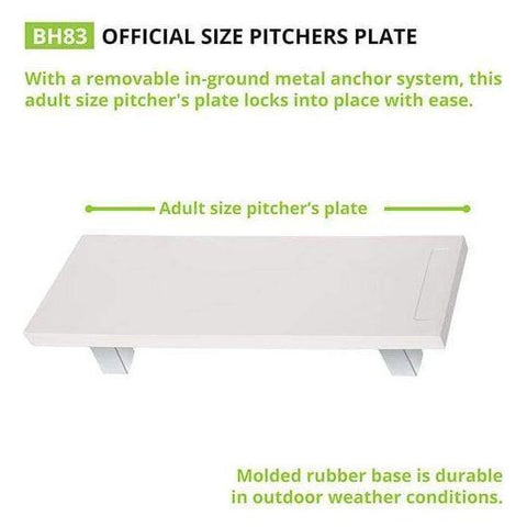 Champion Sports Official Size Pitcher's Plate w/ Ground Anchors BH83
