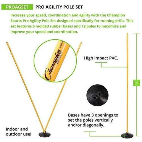 Champion Sports Pro Agility Pole Set PROAGSET